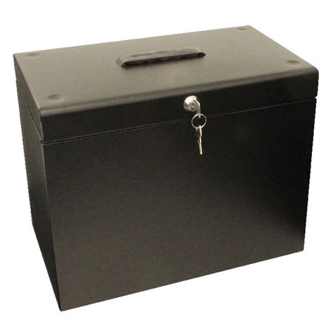 metal file box with combination lock|lockable metal document box.